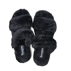 Koolaburra by UGG Womans Fuzz On Faux Fur Slide Sandals Size 7